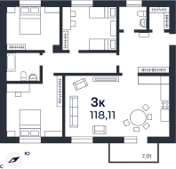 2-х комнатная квартира №105